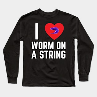 I heart I love Worm on a String Meme Long Sleeve T-Shirt